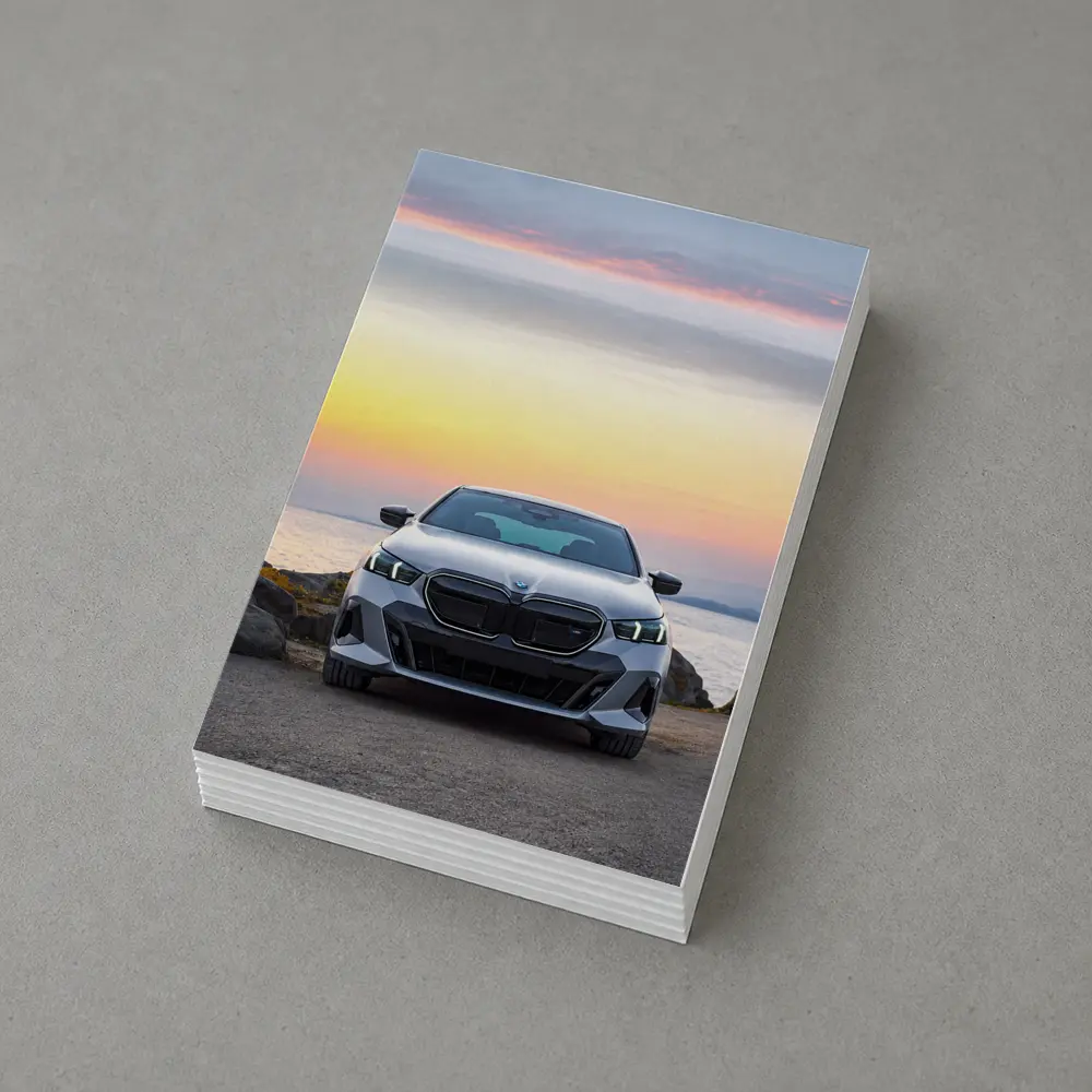 BMW i5 M60 Sedan Coastal Sunset View – Postcards