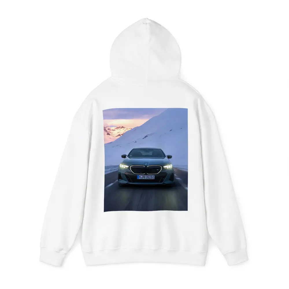 BMW i5 M60 Sedan Snowy Mountain Road – Hoodies