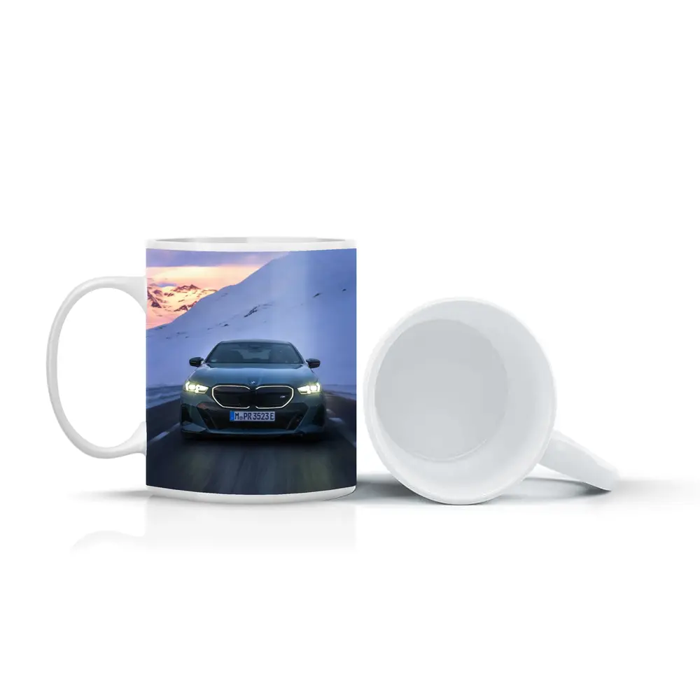 BMW i5 M60 Sedan Snowy Mountain Road – Mugs