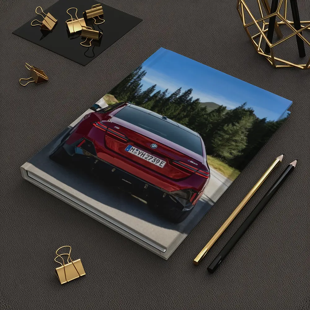BMW i5 M60 Red Sedan Mountain Road – Notebooks
