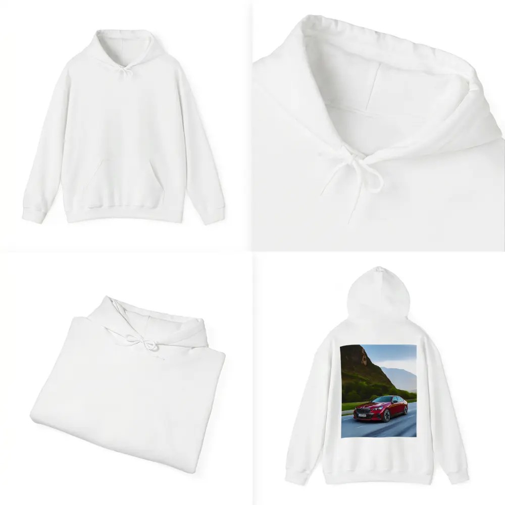 BMW i5 M60 Red Sedan Mountain Road – Hoodies