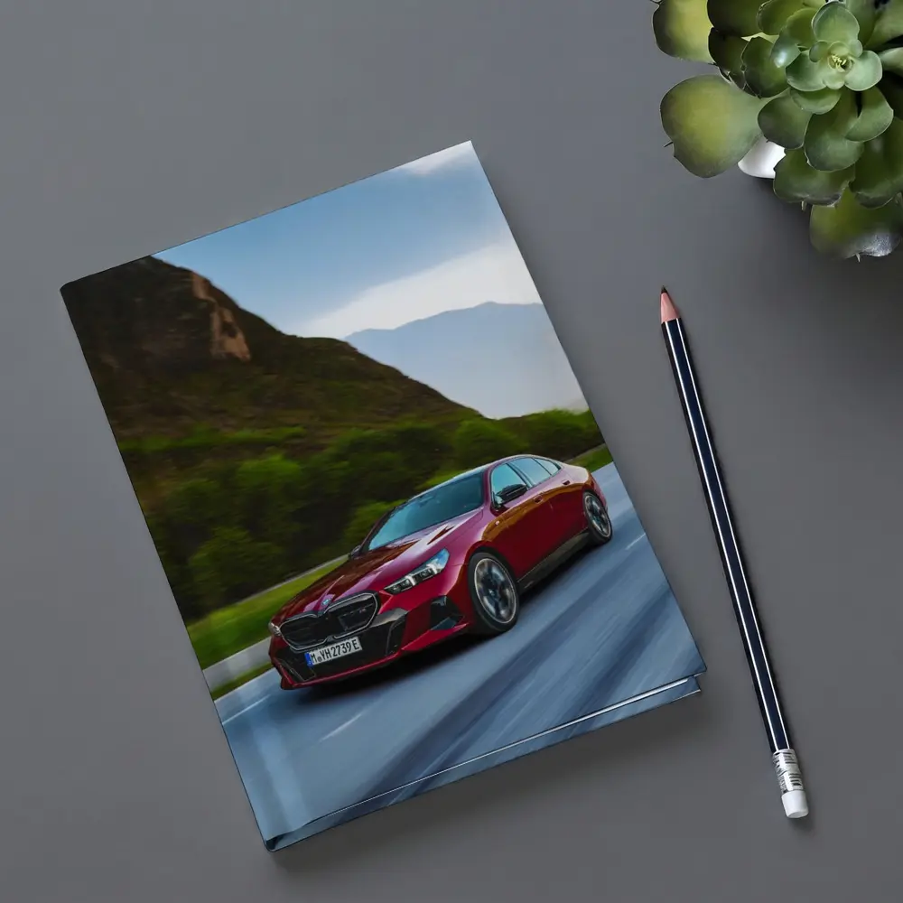 BMW i5 M60 Red Sedan Mountain Road – Notebooks