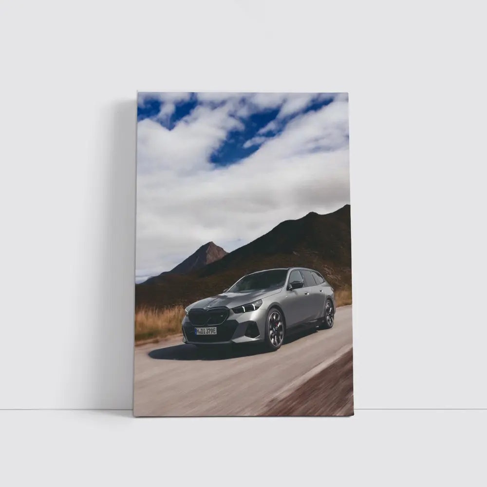 BMW i5 Touring Gray Mountain Road Drive – Wall Art
