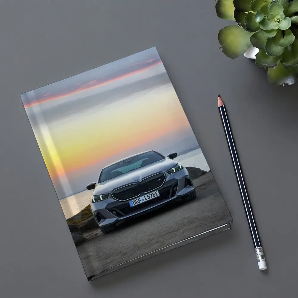 BMW i5 M60 Sunset Coastal Front View – Notebooks