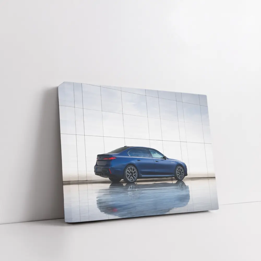 BMW i7 Blue Luxury Sedan Modern Wall – Wall Art