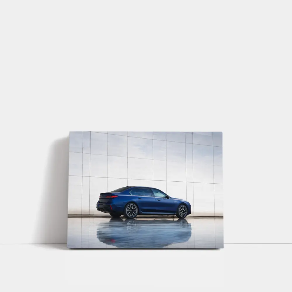 BMW i7 Blue Luxury Sedan Modern Wall – Wall Art
