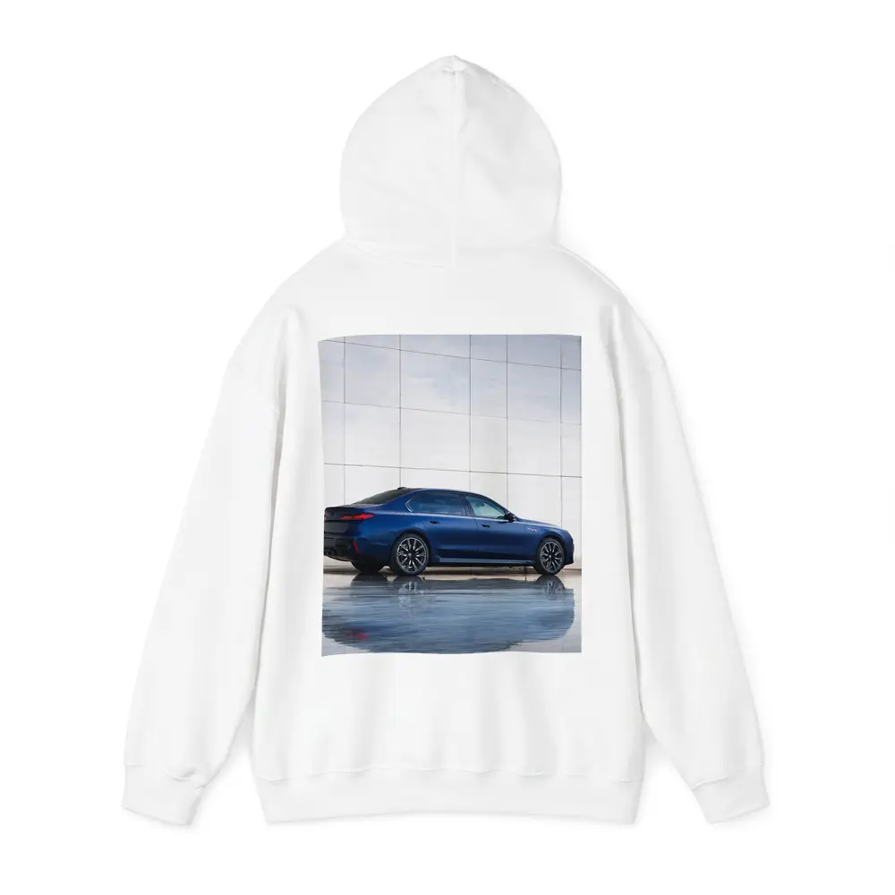 BMW i7 Blue Luxury Sedan Modern Wall – Hoodies