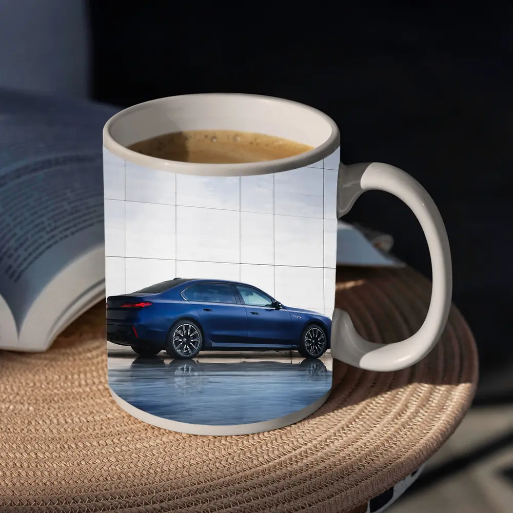 BMW i7 Blue Luxury Sedan Modern Wall – Mugs