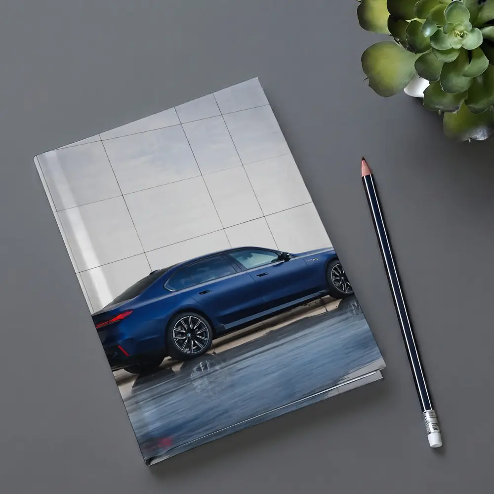 BMW i7 Blue Luxury Sedan Modern Wall – Notebooks