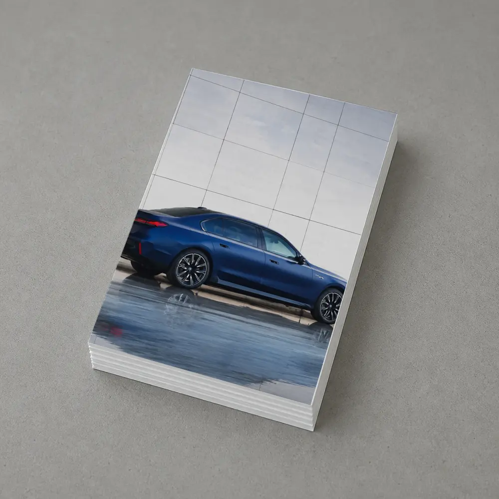 BMW i7 Blue Luxury Sedan Modern Wall – Postcards