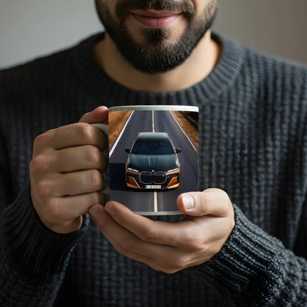 BMW i7 M70 Speeding Down Open Road – Mugs