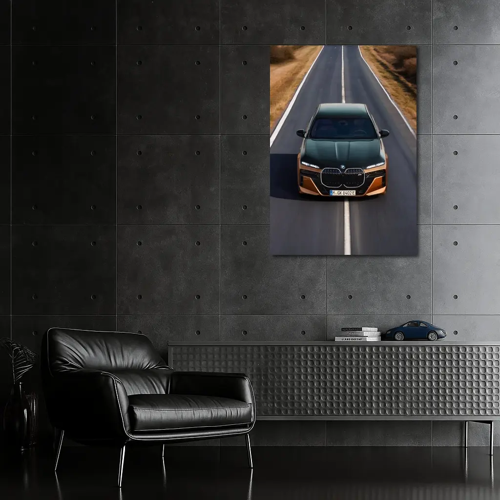 BMW i7 M70 Speeding Down Open Road – Wall Art