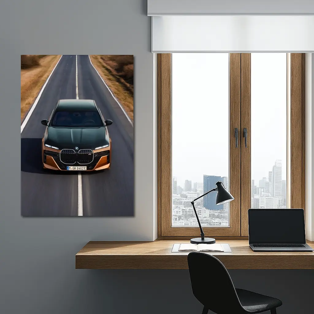 BMW i7 M70 Speeding Down Open Road – Wall Art