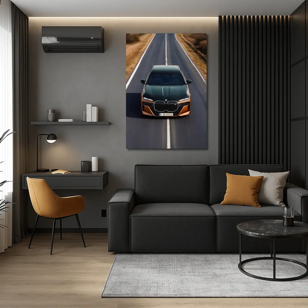 BMW i7 M70 Speeding Down Open Road – Wall Art