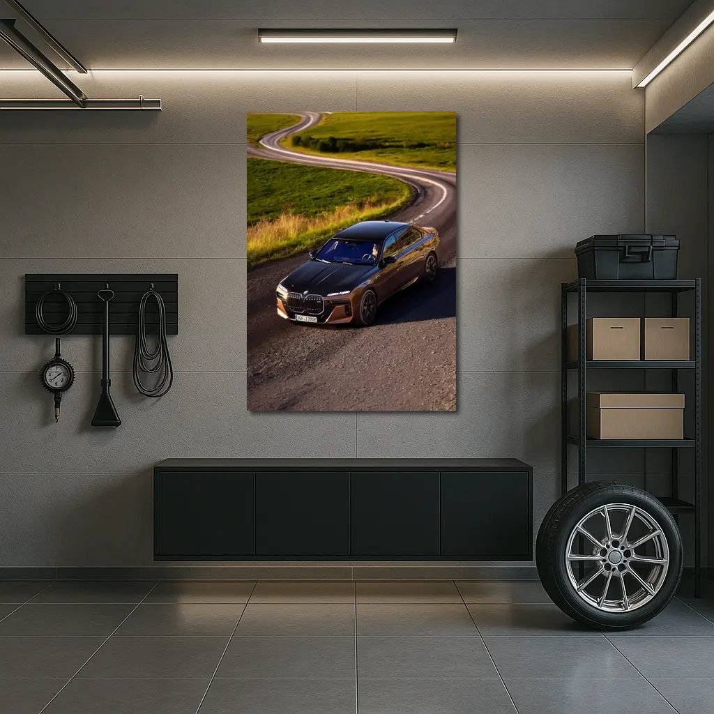 BMW i7 M70 Sapphire Black Country Road – Wall Art