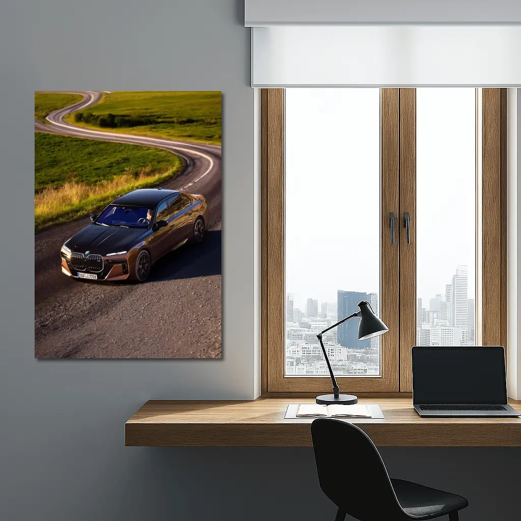 BMW i7 M70 Sapphire Black Country Road – Wall Art