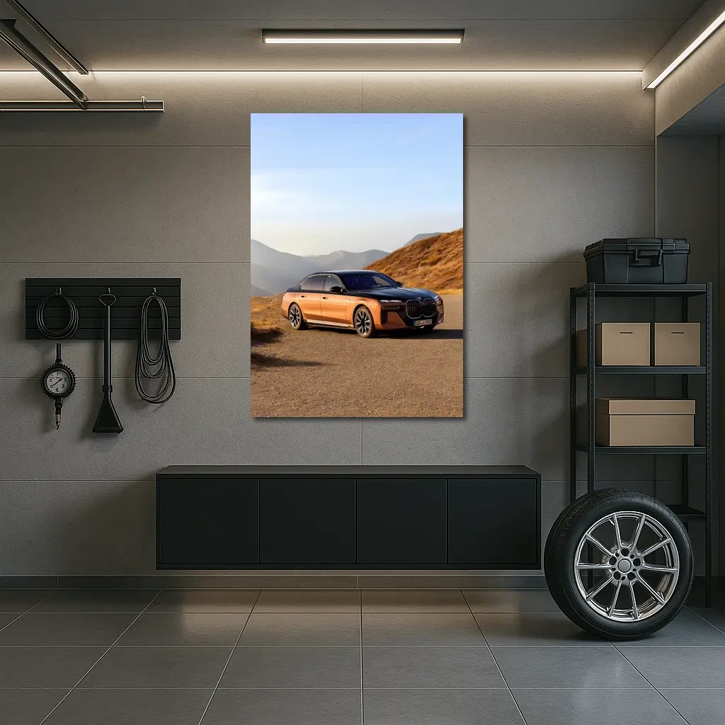 BMW i7 M70 Mountain Road Copper Black – Wall Art