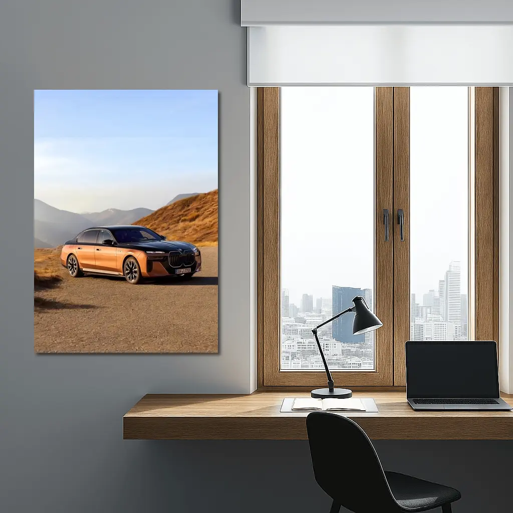 BMW i7 M70 Mountain Road Copper Black – Wall Art