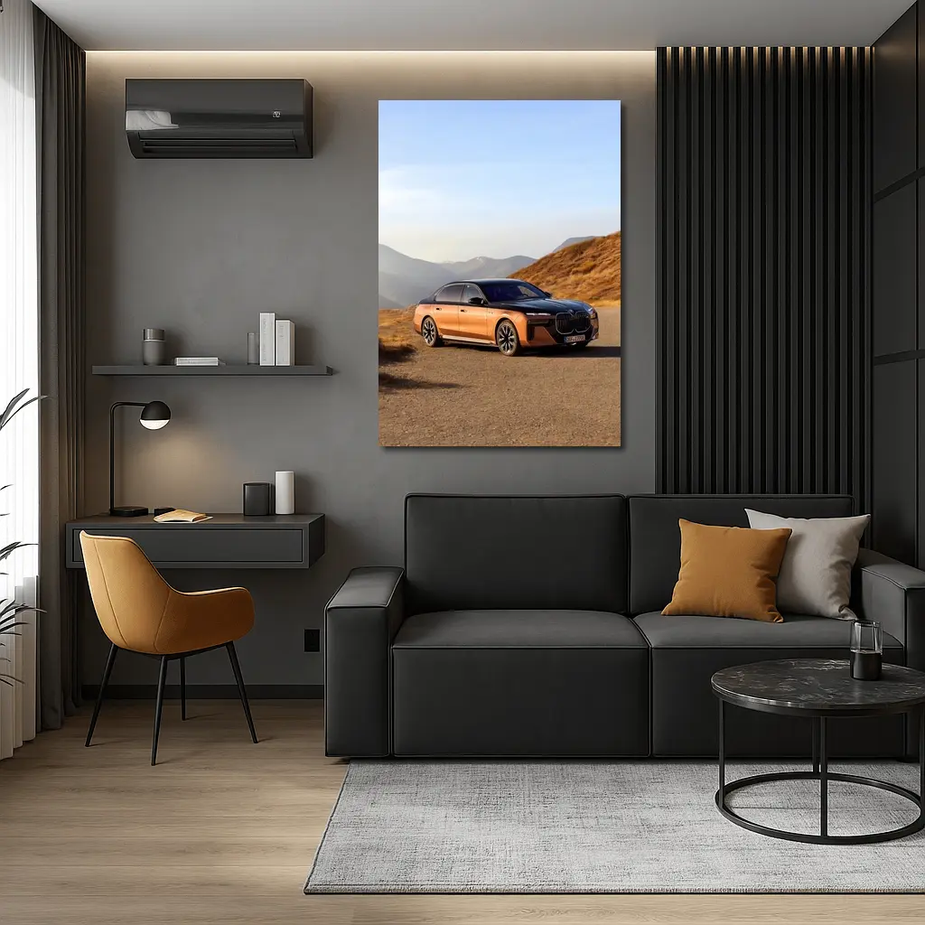 BMW i7 M70 Mountain Road Copper Black – Wall Art