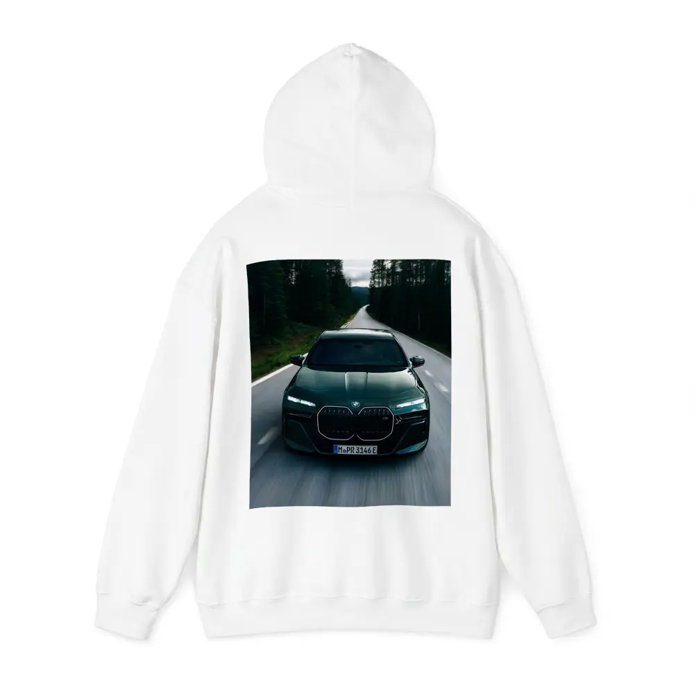 BMW i7 M70 Dark Green Forest Road – Hoodies