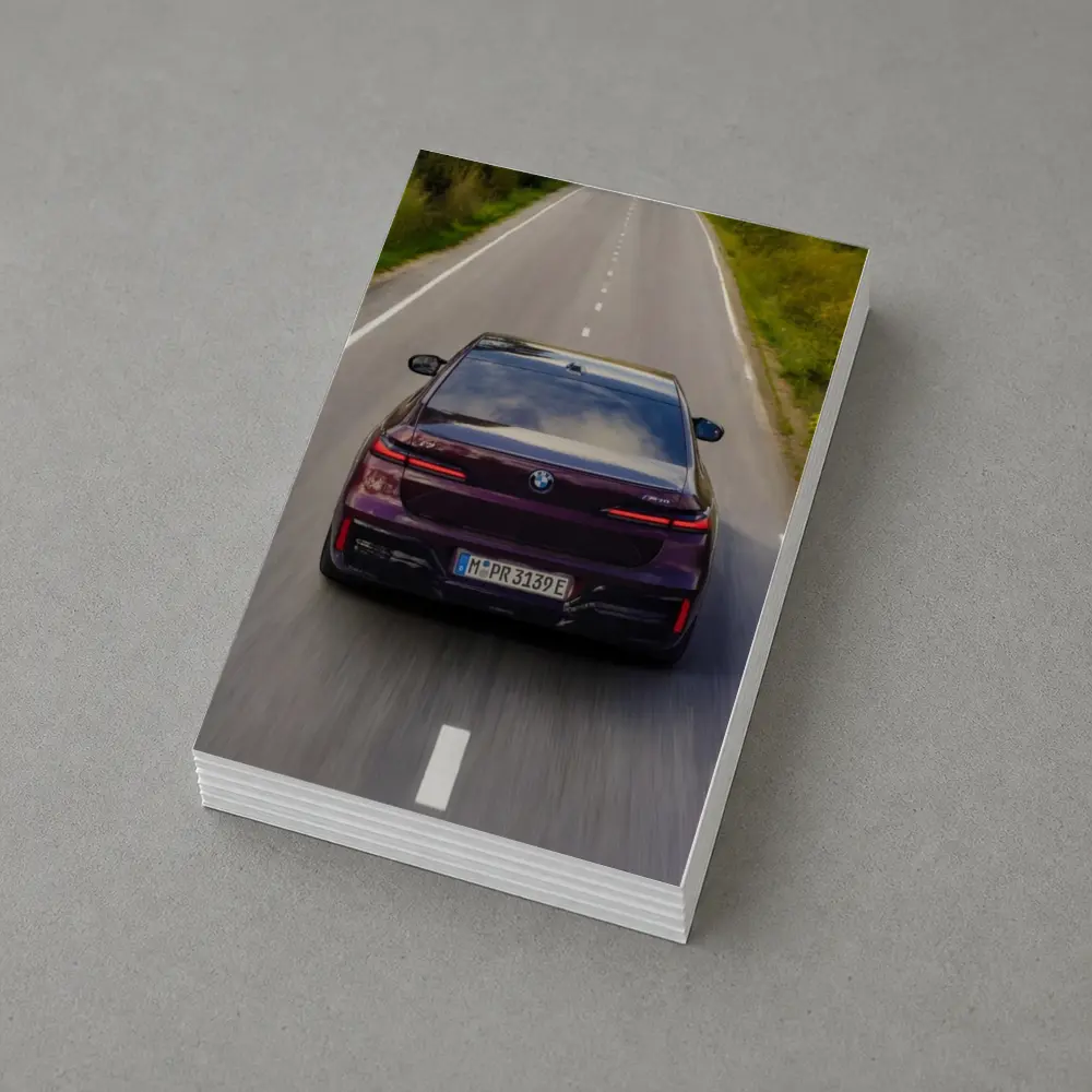 BMW i7 M70 xDrive Purple On Road – Postcards