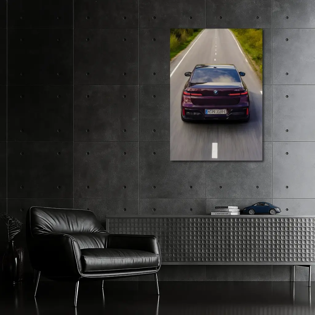 BMW i7 M70 xDrive Purple On Road – Wall Art