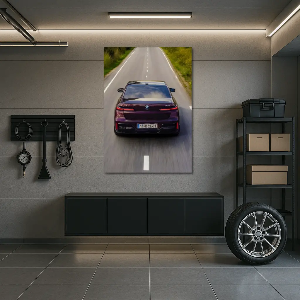 BMW i7 M70 xDrive Purple On Road – Wall Art