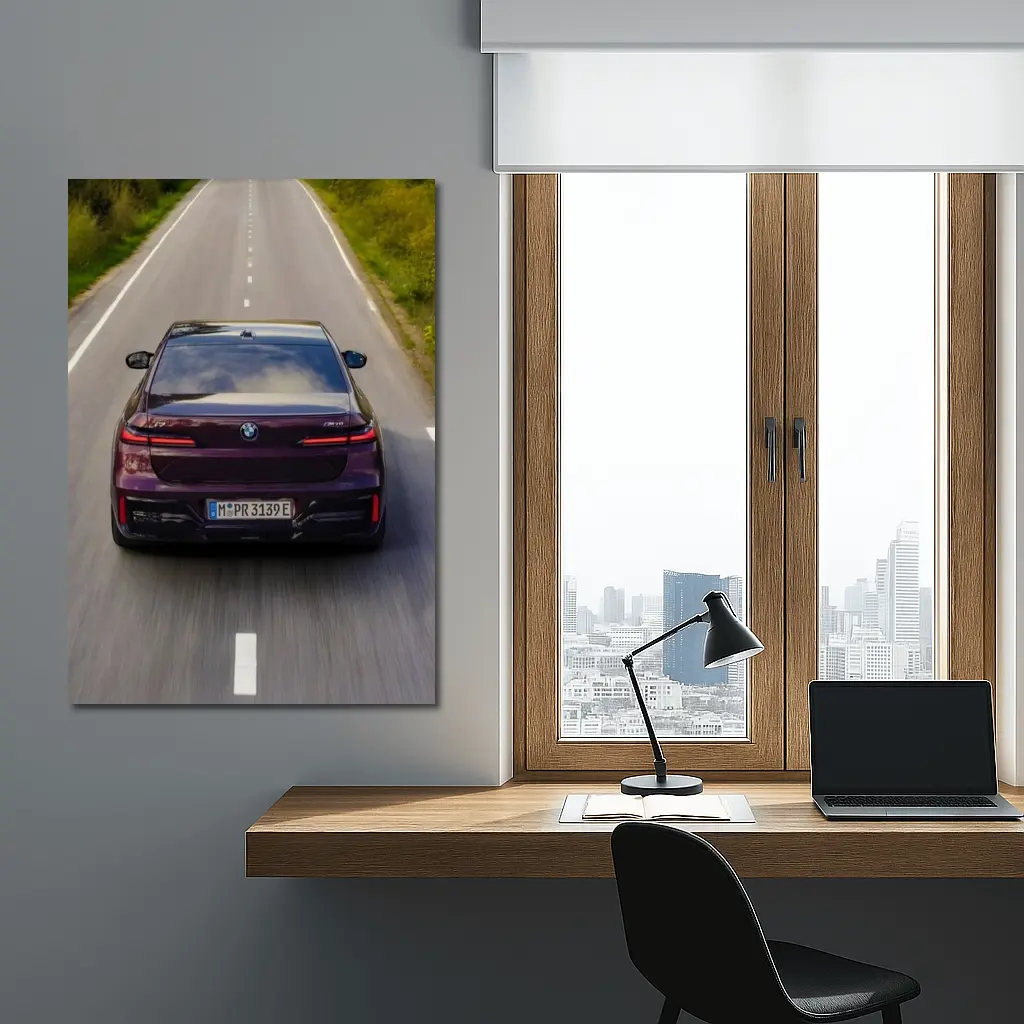 BMW i7 M70 xDrive Purple On Road – Wall Art