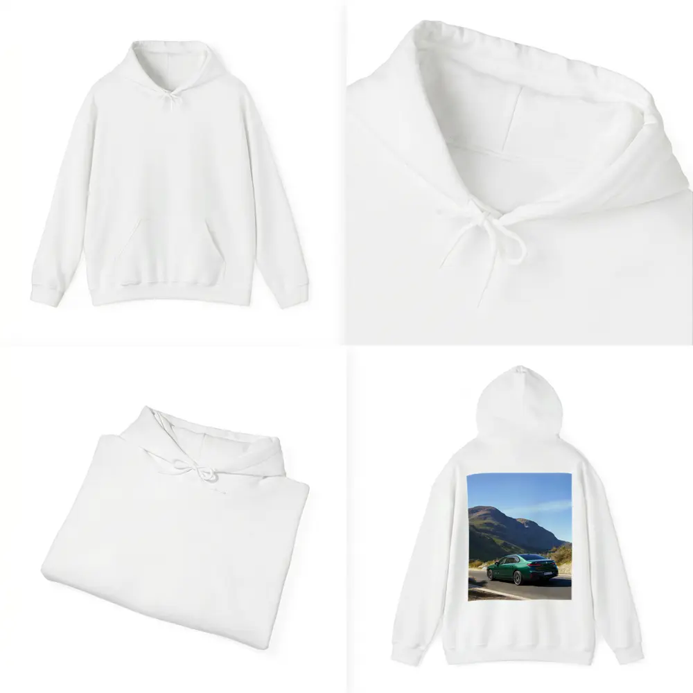 BMW i7 Green Sedan Mountain Road Drive – Hoodies
