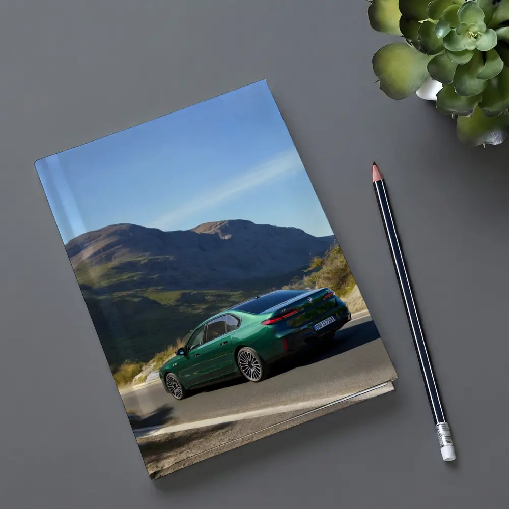 BMW i7 Green Sedan Mountain Road Drive – Notebooks