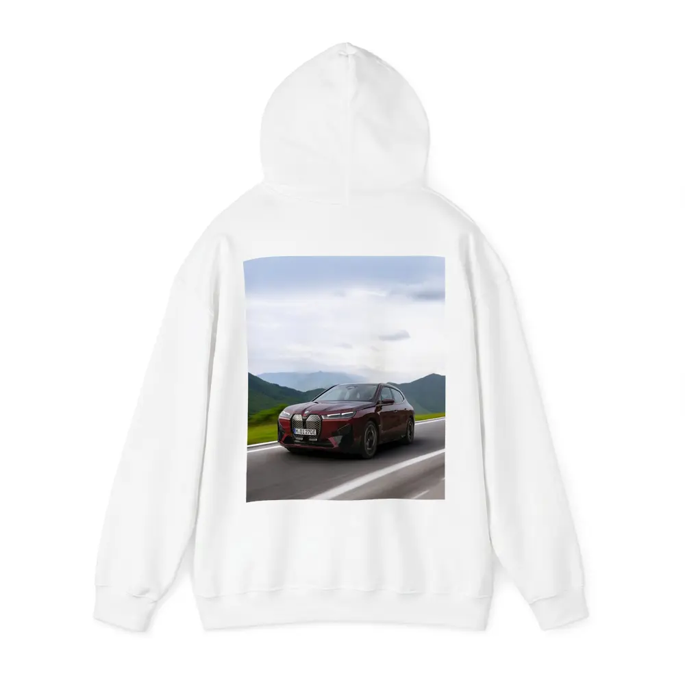 BMW iX Red SUV Mountain Road Drive – Hoodies