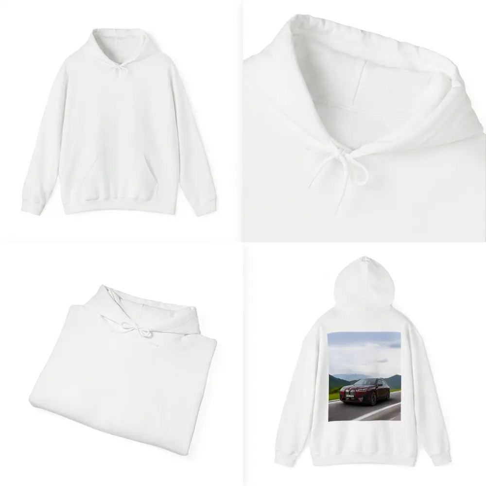 BMW iX Red SUV Mountain Road Drive – Hoodies