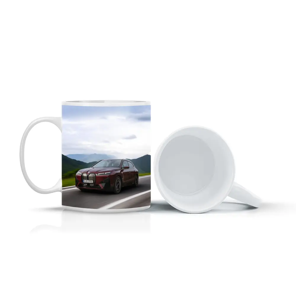 BMW iX Red SUV Mountain Road Drive – Mugs