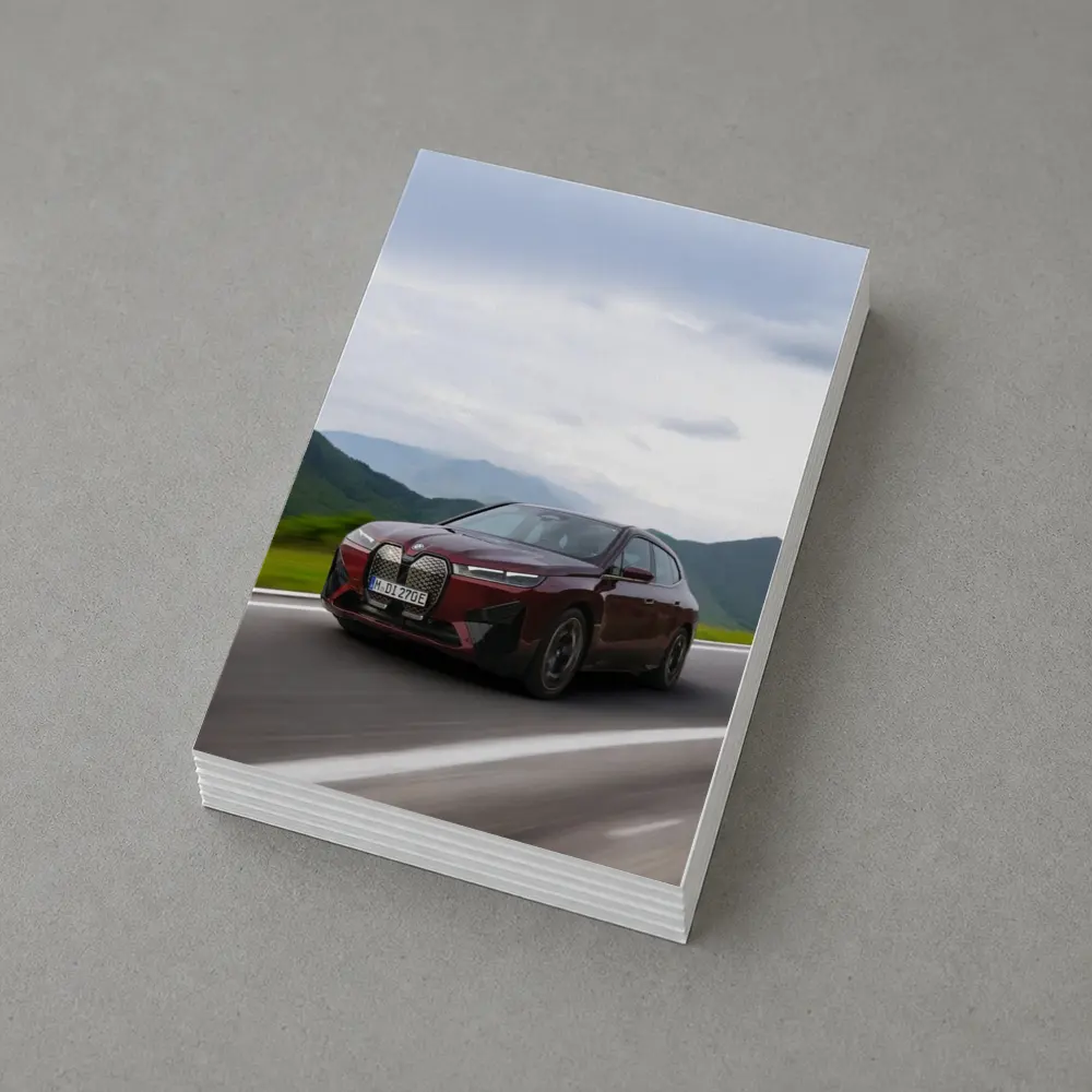 BMW iX Red SUV Mountain Road Drive – Postcards