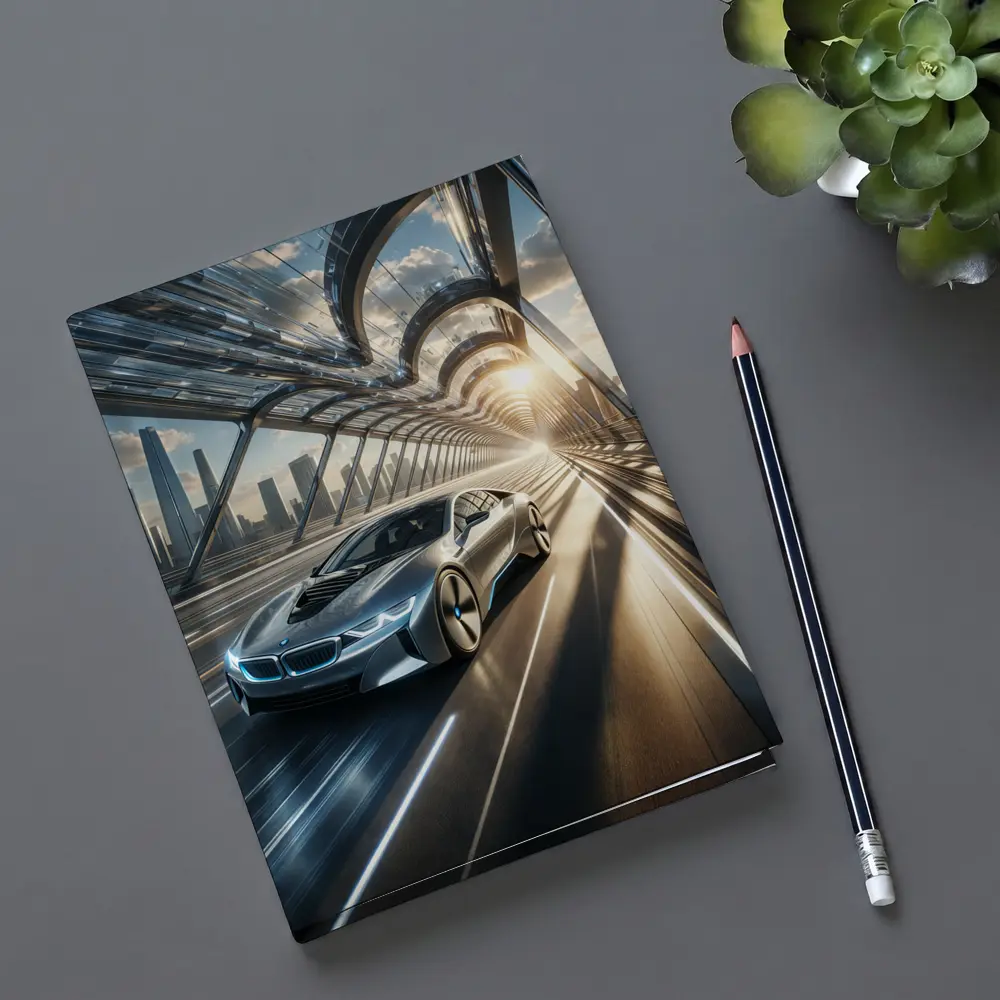 BMW i8 Racing Through Futuristic City Bridge – Notebooks