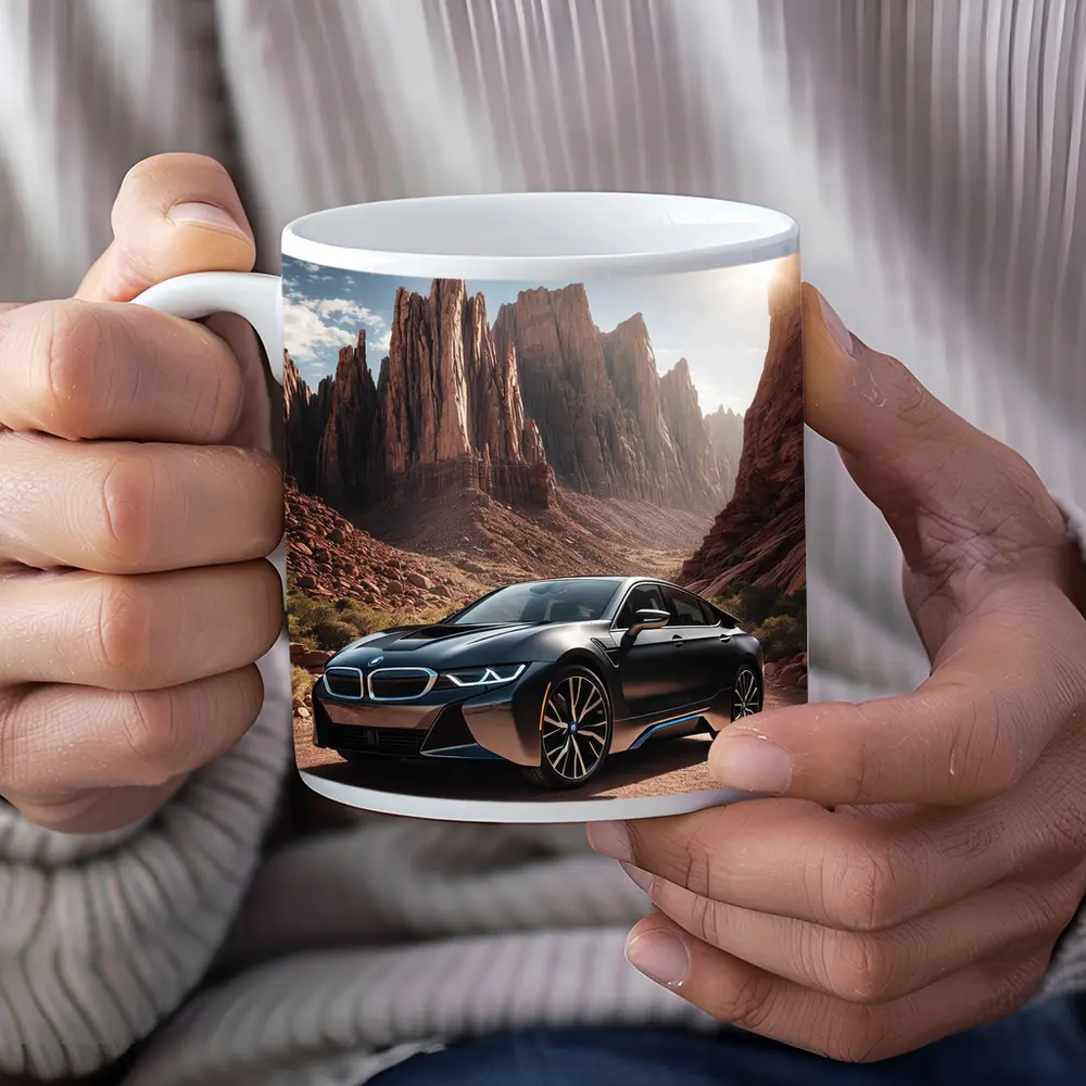 BMW i8 Parked in Red Rock Canyon – Mugs