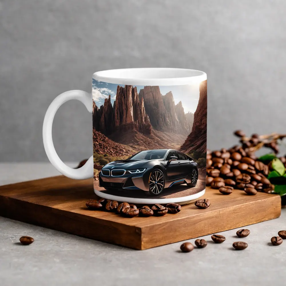 BMW i8 Parked in Red Rock Canyon – Mugs
