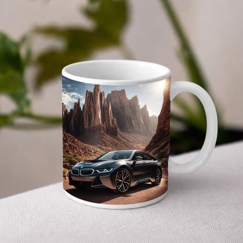 BMW i8 Parked in Red Rock Canyon – Mugs