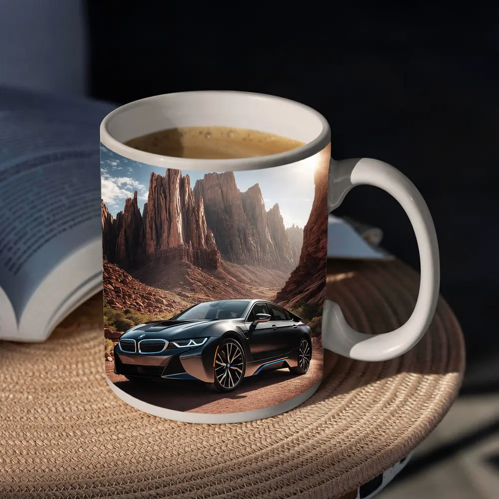 BMW i8 Parked in Red Rock Canyon – Mugs