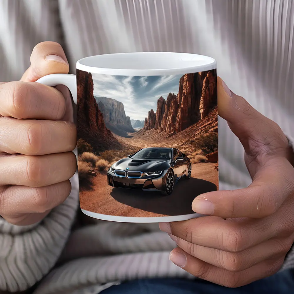 BMW i8 Parked in Red Rock Canyon – Mugs