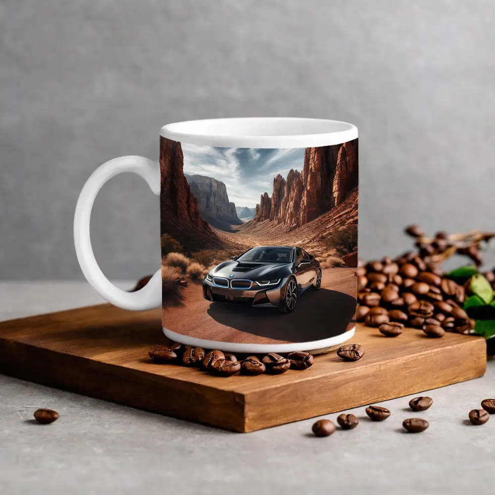 BMW i8 Parked in Red Rock Canyon – Mugs