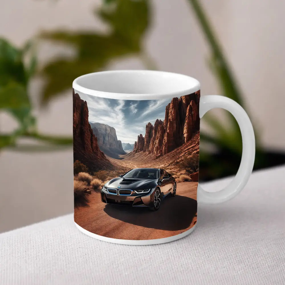 BMW i8 Parked in Red Rock Canyon – Mugs