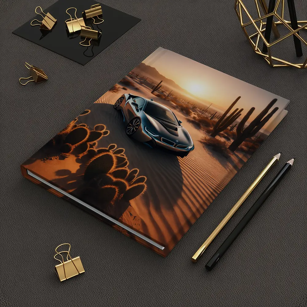 BMW i8 Parked in Desert at Sunset – Notebooks