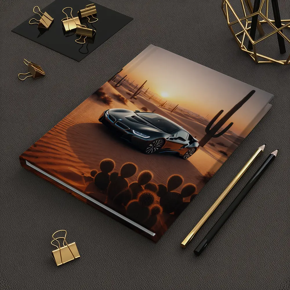 BMW i8 Parked in Desert at Sunset – Notebooks