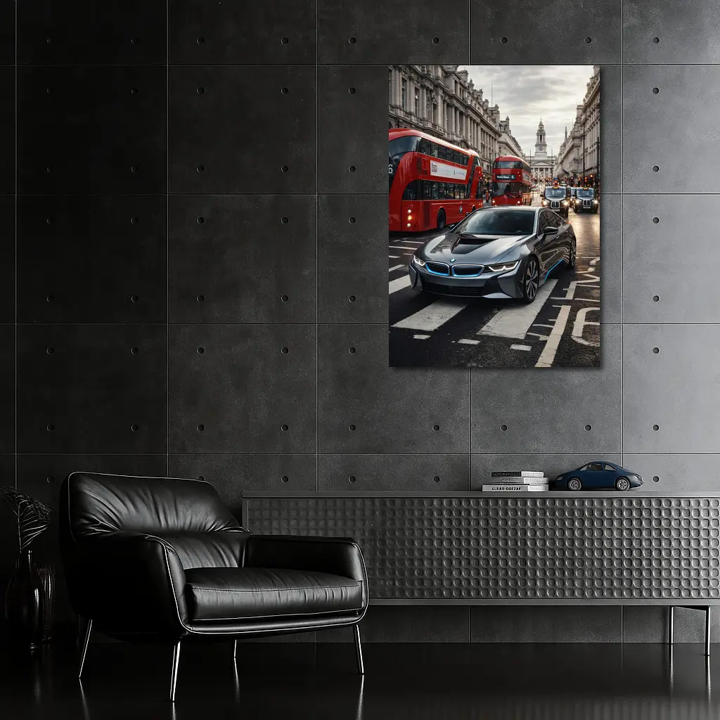 BMW i8 Driving Through London Streets – Wall Art