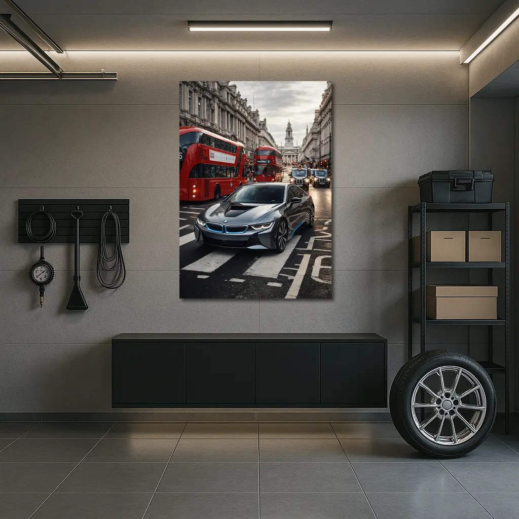 BMW i8 Driving Through London Streets – Wall Art