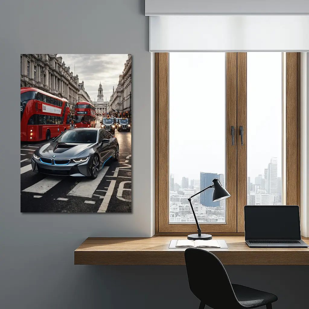 BMW i8 Driving Through London Streets – Wall Art