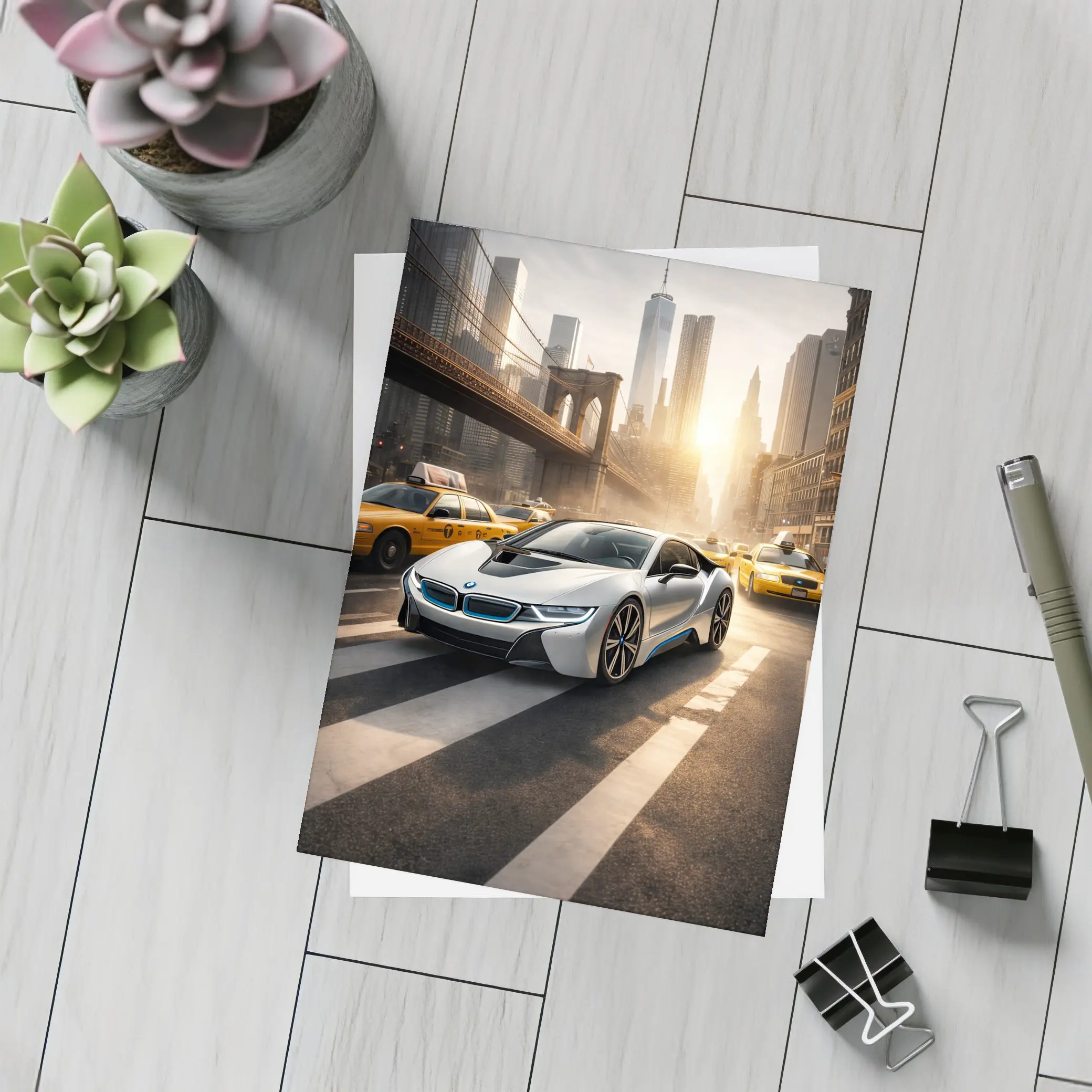BMW i8 New York City Brooklyn Bridge – Postcards