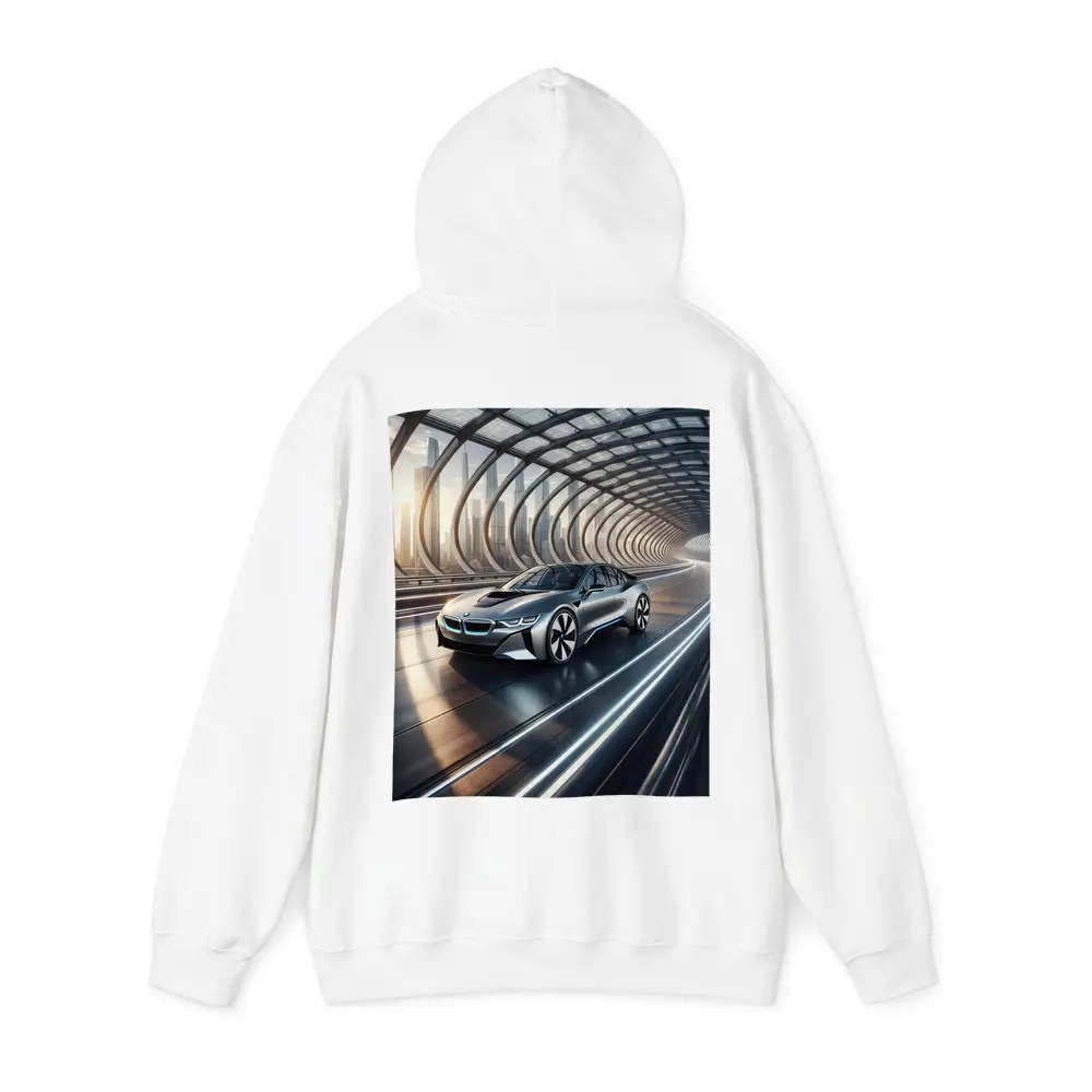 BMW i8 Driving Through Futuristic Glass Tunnel – Hoodies