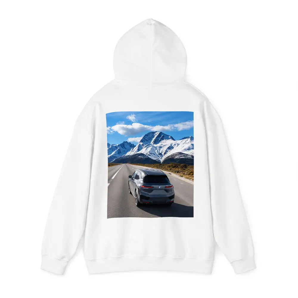 BMW iX SUV on Mountain Road – Hoodies
